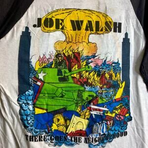1981 JOE WALSH There Goes The Neighborhood raglan 3/4 sleeve graphic tee shirt M